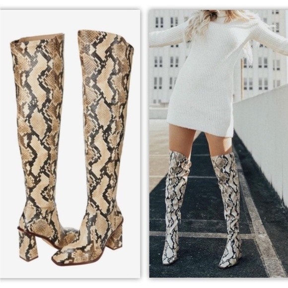 Vince Camuto Shoes - NWOB Vince Camuto Dreven over the knee snakeskin boots tall square toe boots